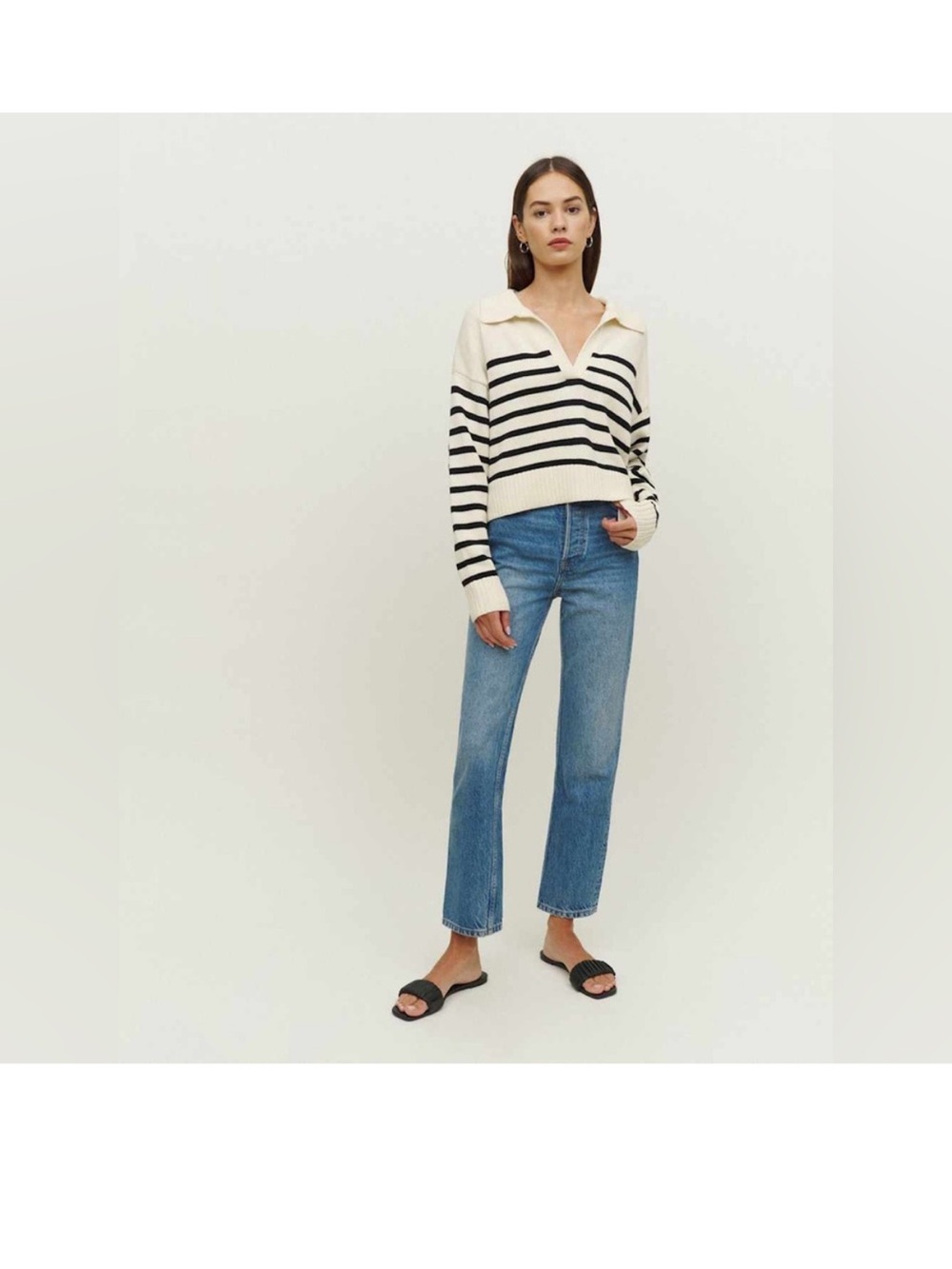 Reformation francesco cotton polo sweater